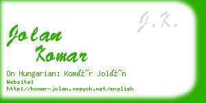 jolan komar business card